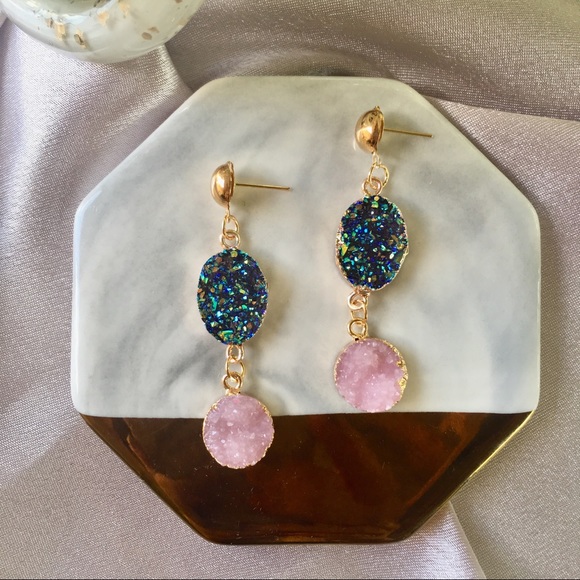 Drop Irregular Gold Stud Multi Earrings - Picture 4 of 4